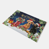 Personalisierter Hund Doormat, fröhlicher Weihnach Fußmatte (Schrägansicht)