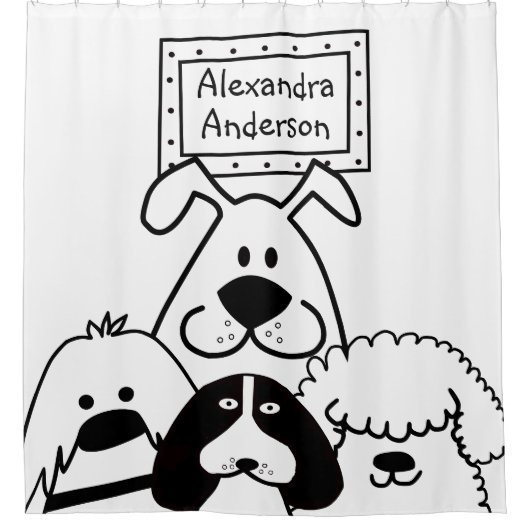 Personalisierter Hund Duschvorhang (Vorderseite)
