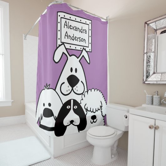 Personalisierter Hund Duschvorhang (Beispiel)