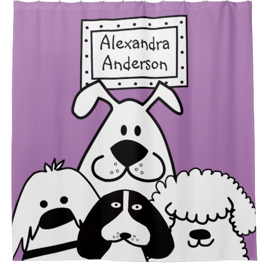 Personalisierter Hund Duschvorhang (Vorderseite)