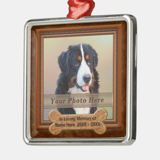 Personalisierter Hund Erinnerungsgeschenke IHR Silbernes Ornament (Links)