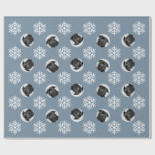 Personalisierter Hund Foto Custom Snowflake Weihna Geschenkpapier (Flach)
