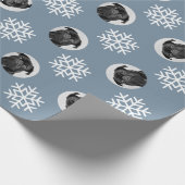 Personalisierter Hund Foto Custom Snowflake Weihna Geschenkpapier (Ecke)