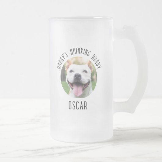 Personalisierter Hund Foto-Glass-Cup Mattglas Bierglas (Rechts)