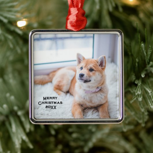 Personalisierter Hund Foto Metallschmuck Weihnacht Ornament Aus Metall (Baum)