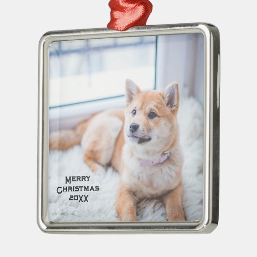Personalisierter Hund Foto Metallschmuck Weihnacht Ornament Aus Metall (Links)