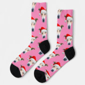 Personalisierter Hund Foto Pet Pink Socken (Linkes Detail)