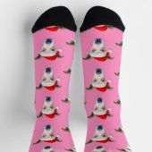 Personalisierter Hund Foto Pet Pink Socken (Oben)
