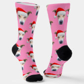 Personalisierter Hund Foto Pet Pink Socken (Gewinkelt)