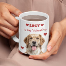 Personalisierter Hund Foto Valentinstag Tasse