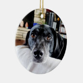 Personalisierter Hund Foto Weihnachten Keramik Ornament (Rechts)