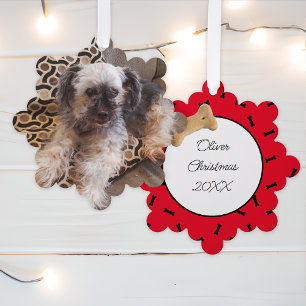 Personalisierter Hund Foto Weihnachten Ornament Karte