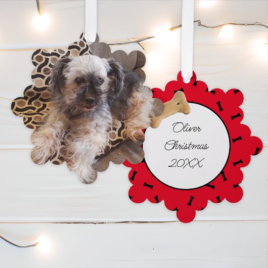 Personalisierter Hund Foto Weihnachten Ornament Karte