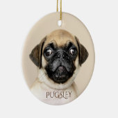 Personalisierter Hund Foto Weihnachtsbaum Keramik Ornament (Rechts)