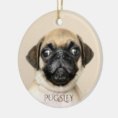 Personalisierter Hund Foto Weihnachtsbaum Keramik Ornament (Links)