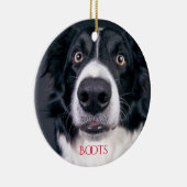 Personalisierter Hund Foto Weihnachtsbaum Keramik Ornament (Rechts)