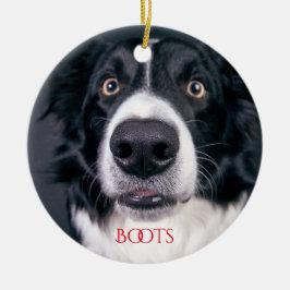 Personalisierter Hund Foto Weihnachtsbaum Keramik Ornament
