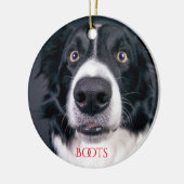 Personalisierter Hund Foto Weihnachtsbaum Keramik Ornament (Links)