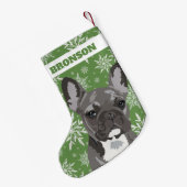 Personalisierter Hund| Französisches Bulldog - Ges Kleiner Weihnachtsstrumpf (Rückseite (Hängend))