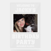 Personalisierter Hund Geburtstagsparty Foto Willko Acrylschild (Vorderseite)