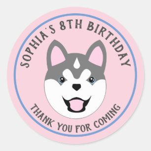 Personalisierter Hund Geburtstagsparty Sticker