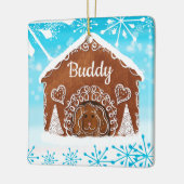 Personalisierter Hund Gingerbrot Hundehaus Keramikornament (Links)
