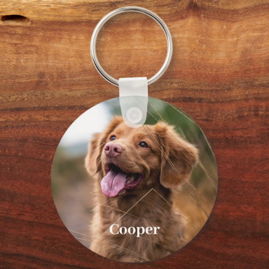 Personalisierter Hund Haustier Foto Erinnerung Sch Schlüsselanhänger (Rückseite)