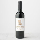 Personalisierter Hund-Hochzeitwein Weinetikett (Vorderseite)