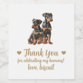 Personalisierter Hund-Hochzeitwein Weinetikett (Einzelnes Label)