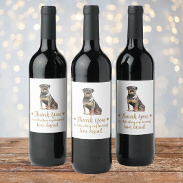 Personalisierter Hund-Hochzeitwein Weinetikett