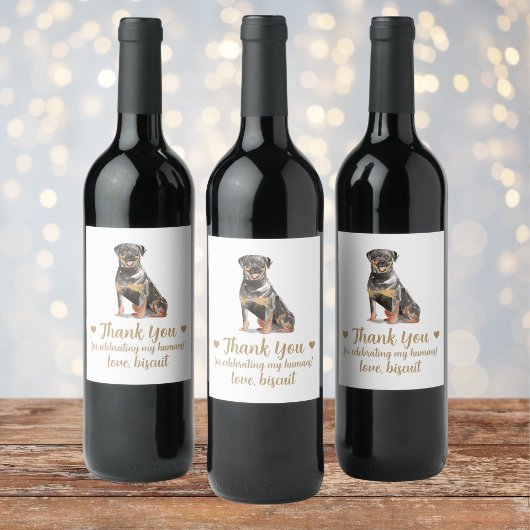 Personalisierter Hund-Hochzeitwein Weinetikett