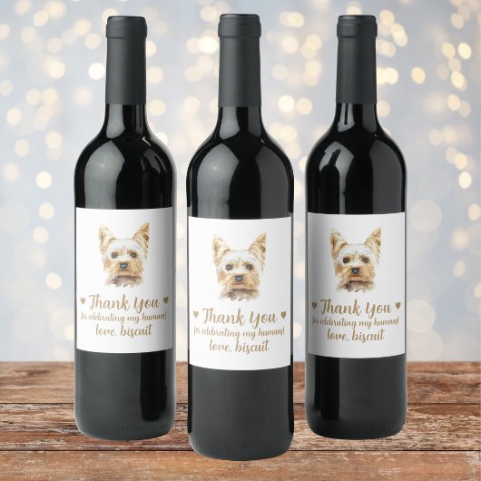 Personalisierter Hund-Hochzeitwein Weinetikett