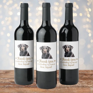 Personalisierter Hund-Hochzeitwein Weinetikett