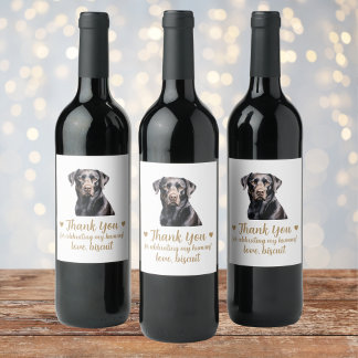 Personalisierter Hund-Hochzeitwein Weinetikett