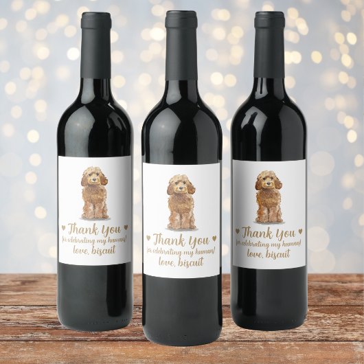 Personalisierter Hund-Hochzeitwein Weinetikett