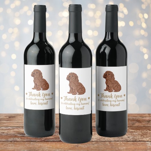 Personalisierter Hund-Hochzeitwein Weinetikett