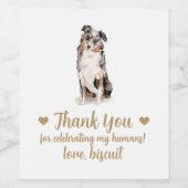 Personalisierter Hund-Hochzeitwein Weinetikett (Einzelnes Label)