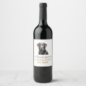 Personalisierter Hund-Hochzeitwein Weinetikett (Vorderseite)