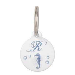 Personalisierter Hund-ID-Tag Seepferd Ocean Beach Haustiermarke