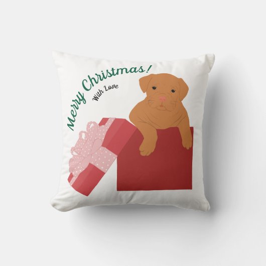 Personalisierter Hund in der Geschenkboxen Kissen (Vorderseite)