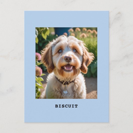 Personalisierter Hund Katzenbezeichnung Foto hellb Postkarte (Vorderseite)