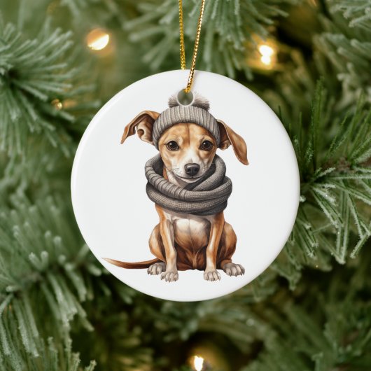 Personalisierter Hund Keramik Ornament (Baum)