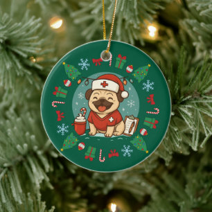 Personalisierter Hund Krankenpflege Weihnachten Ni Keramik Ornament