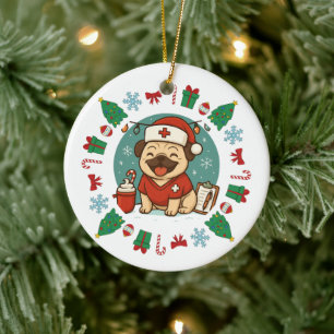Personalisierter Hund Krankenpflege Weihnachten Ni Keramik Ornament