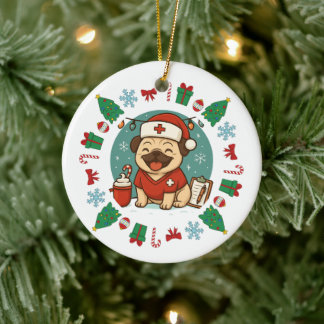 Personalisierter Hund Krankenpflege Weihnachten Ni Keramik Ornament
