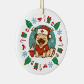 Personalisierter Hund Krankenpflege Weihnachten Ni Keramik Ornament (Rechts)