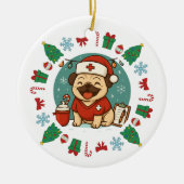 Personalisierter Hund Krankenpflege Weihnachten Ni Keramik Ornament (Vorne)