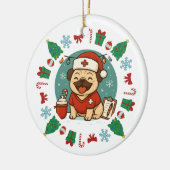 Personalisierter Hund Krankenpflege Weihnachten Ni Keramik Ornament (Links)
