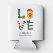 Personalisierter Hund LIEBE Weihnachtsfeiertag Dosenkühler (Rückseite)