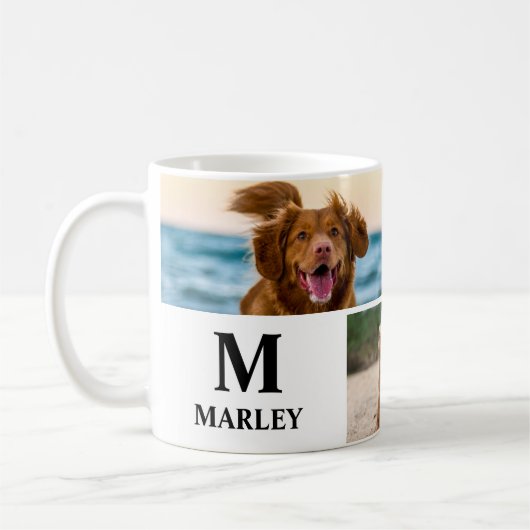 Personalisierter Hund Lover Foto Collage Pet Kaffeetasse (Links)